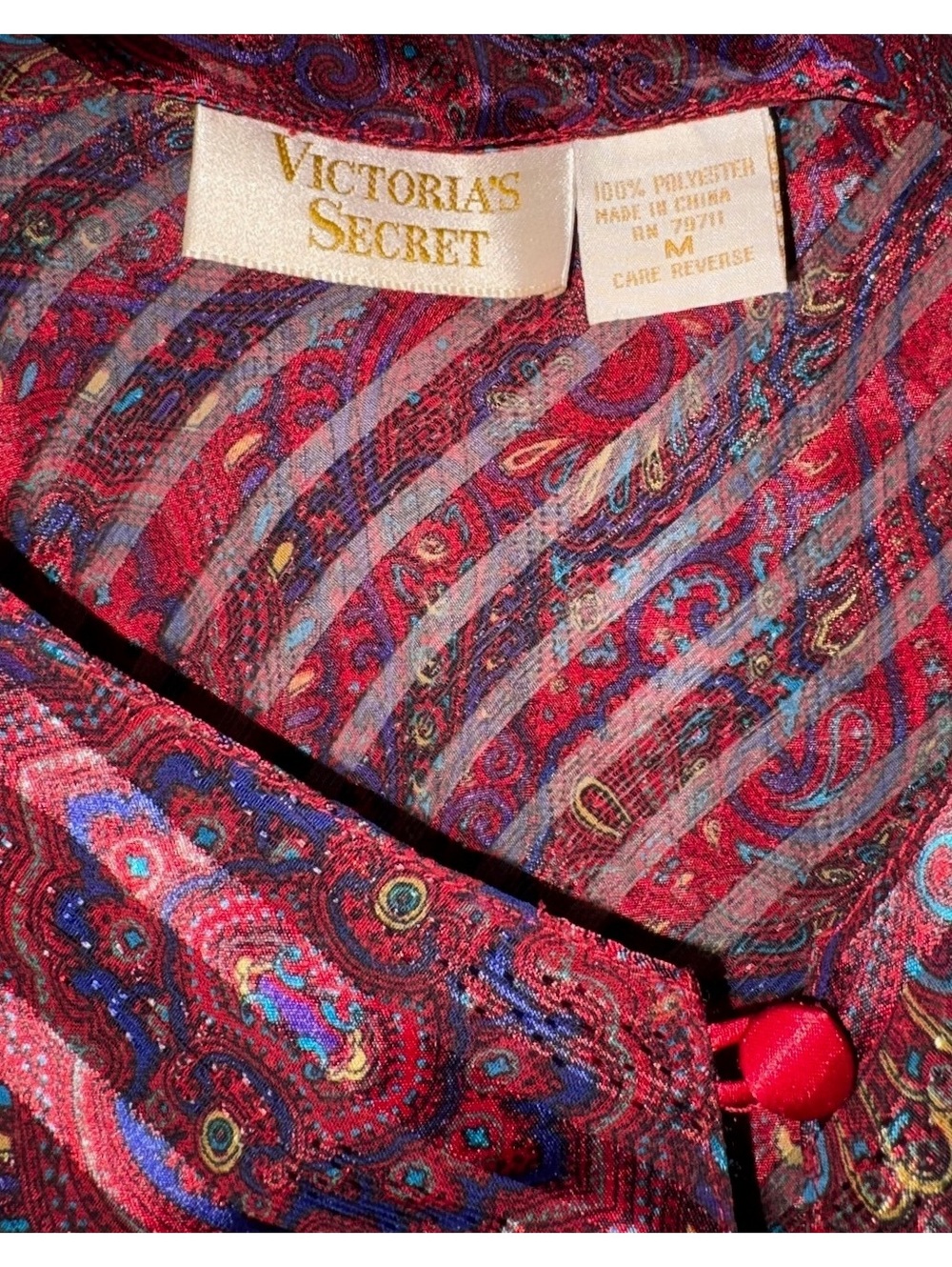 90s Victoria's Secret Sheer Button-Up Camisole Top with Paisley Pattern #vintage - Picture 4 of 4